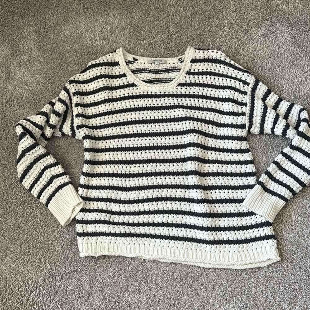 MADEWELL - striped white navy sweater
